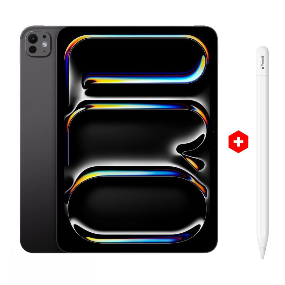 iPad Pro 11" 256GB, 8GB RAM, cámara principal 12MP y frontal 12MP, Chip M4, space black + Apple Pencil USB Tipo-C