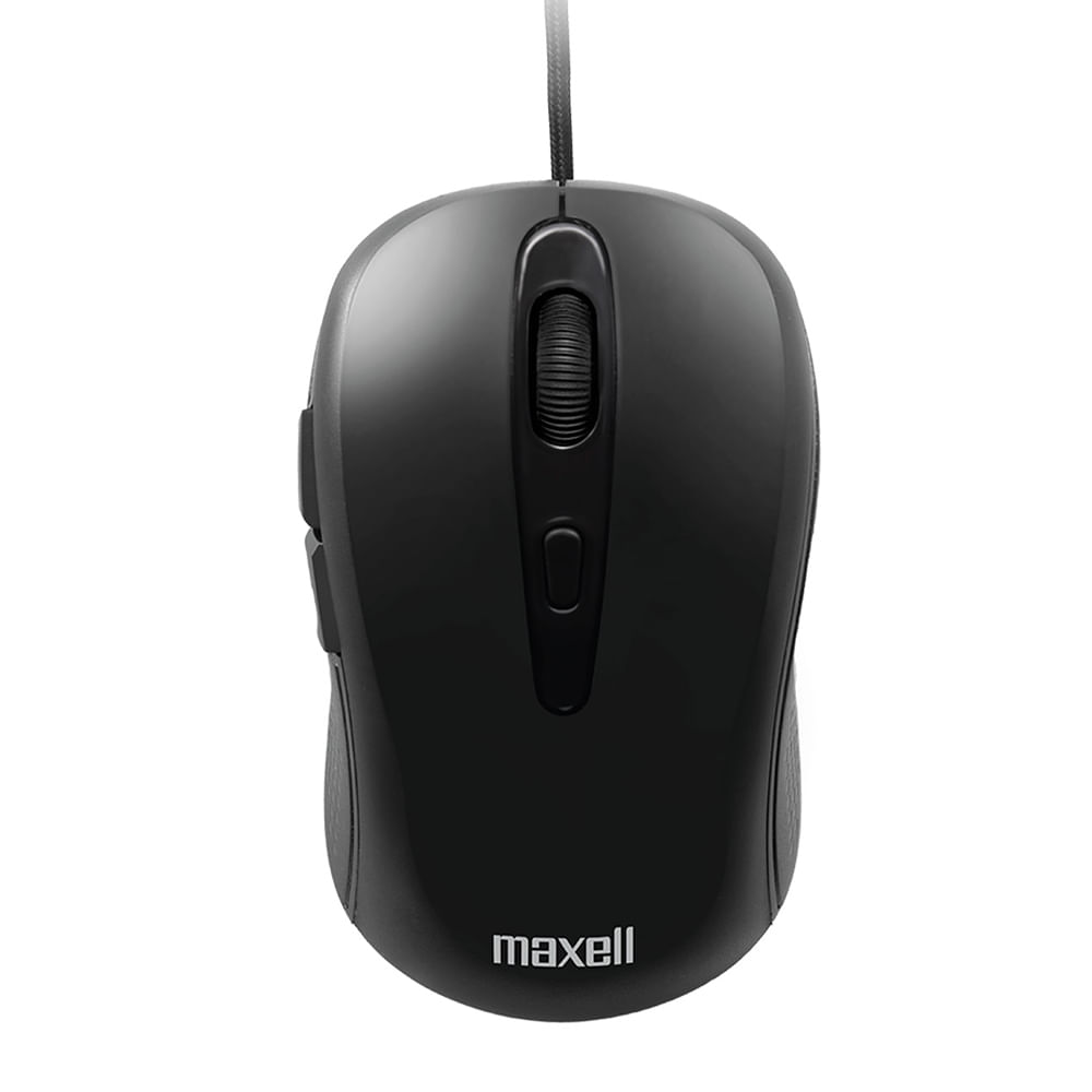 Mouse alámbrico Maxell MOWR-105C conexión USB Tipo-C, 1600 dpi, 5 botones, negro