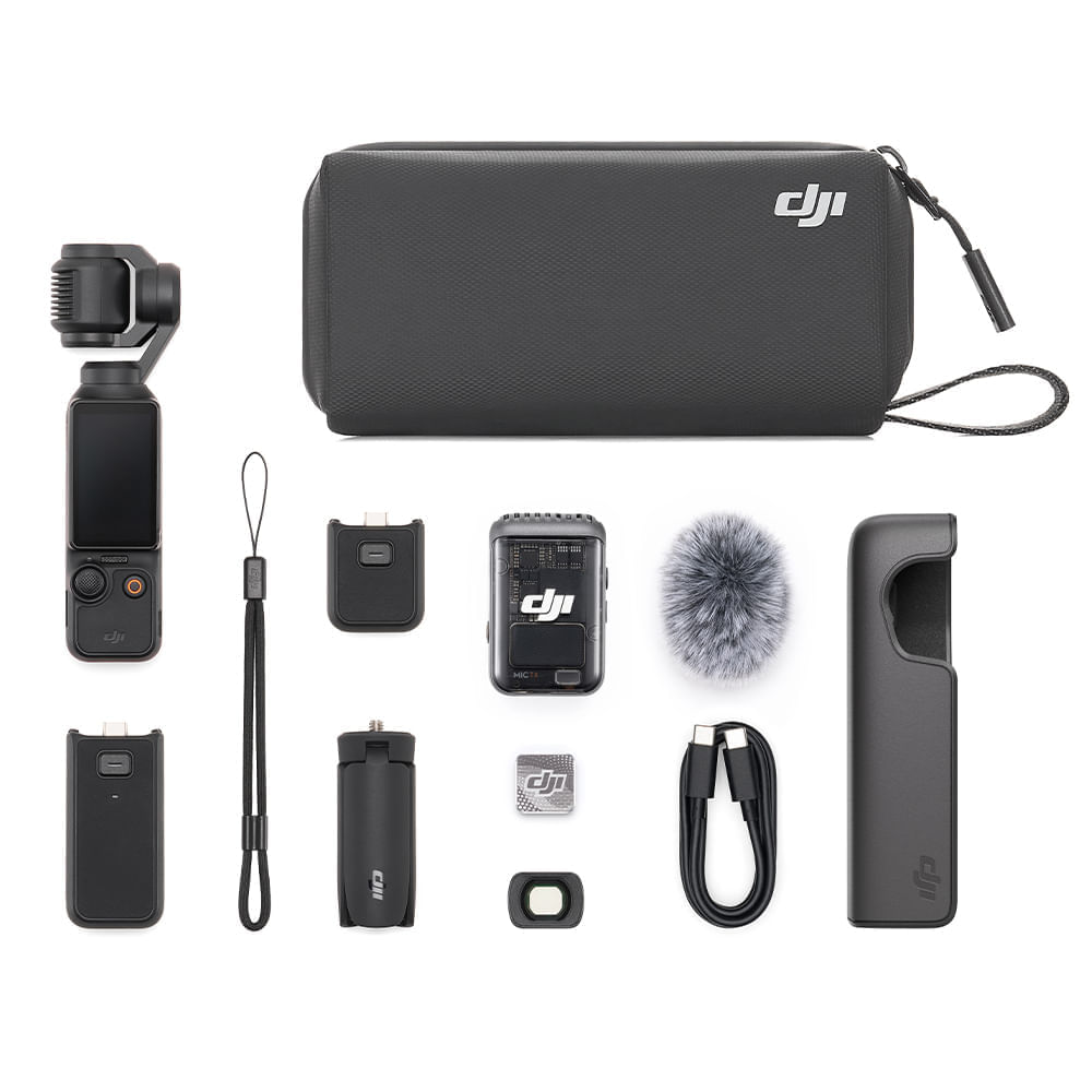 Cámara de acción DJI Osmo Pocket 3 Creator Combo grabación en 4K/120fps, Gimbal de 3 ejes, seguimiento de rostro/objeto, micrófono incluido