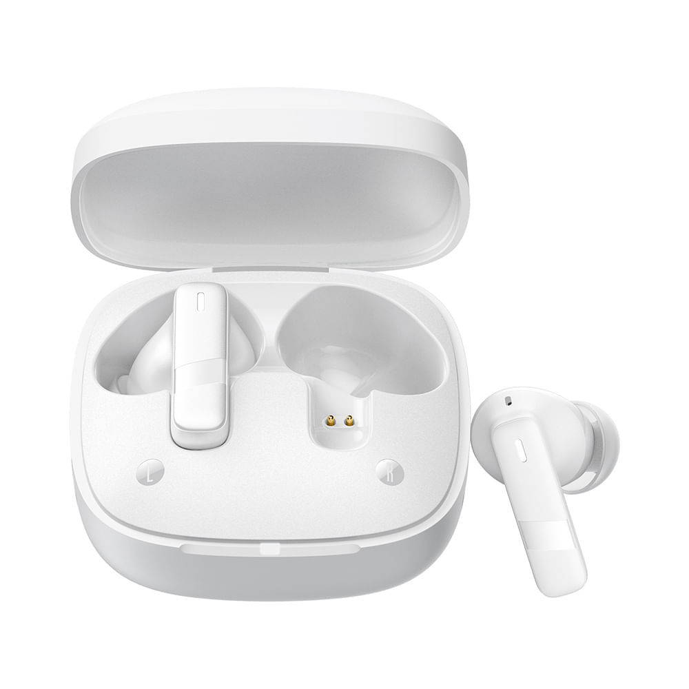Imagen 2 del producto Audífonos bluetooth True Wireless Baseus Bowie E20 resistencia al agua IPX5, con micrófono, duración máx. 33 horas con estuche de carga, blanco