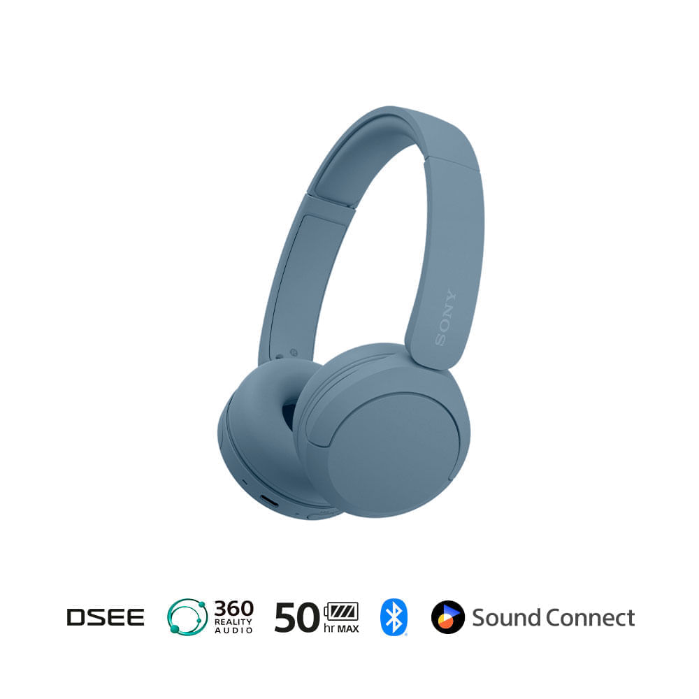 Imagen 2 del producto Audífonos on ear Sony WH-CH520, inalámbrico, bluetooth, batería hasta 50 horas, azul