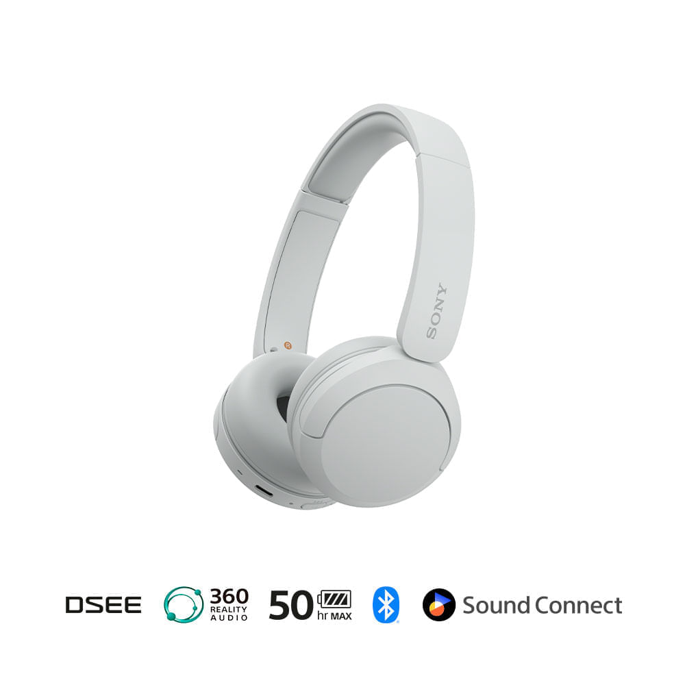 Imagen 2 del producto Audífonos on ear Sony WH-CH520, inalámbrico, bluetooth, batería hasta 50 horas, blanco