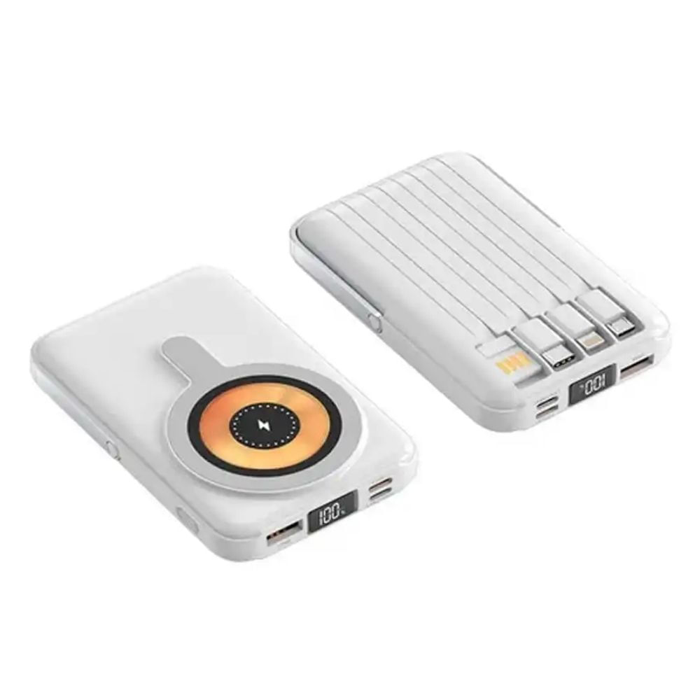Cargador portátil Demgel DE-2027, 10000 mAh, 15W, 4 puertos, blanco