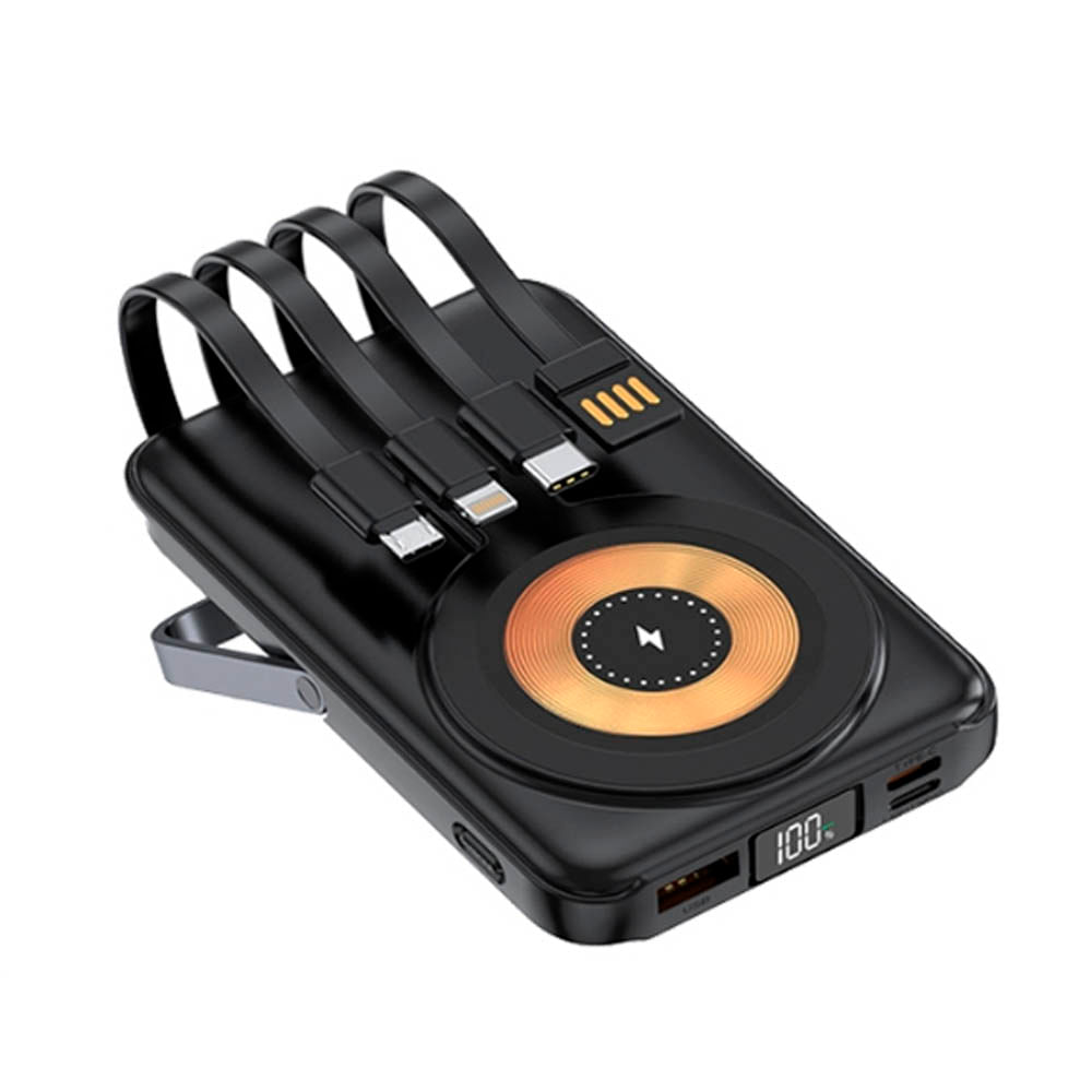 Cargador portátil Demgel DE-2027, 10000 mAh, 15W, 4 puertos, negro