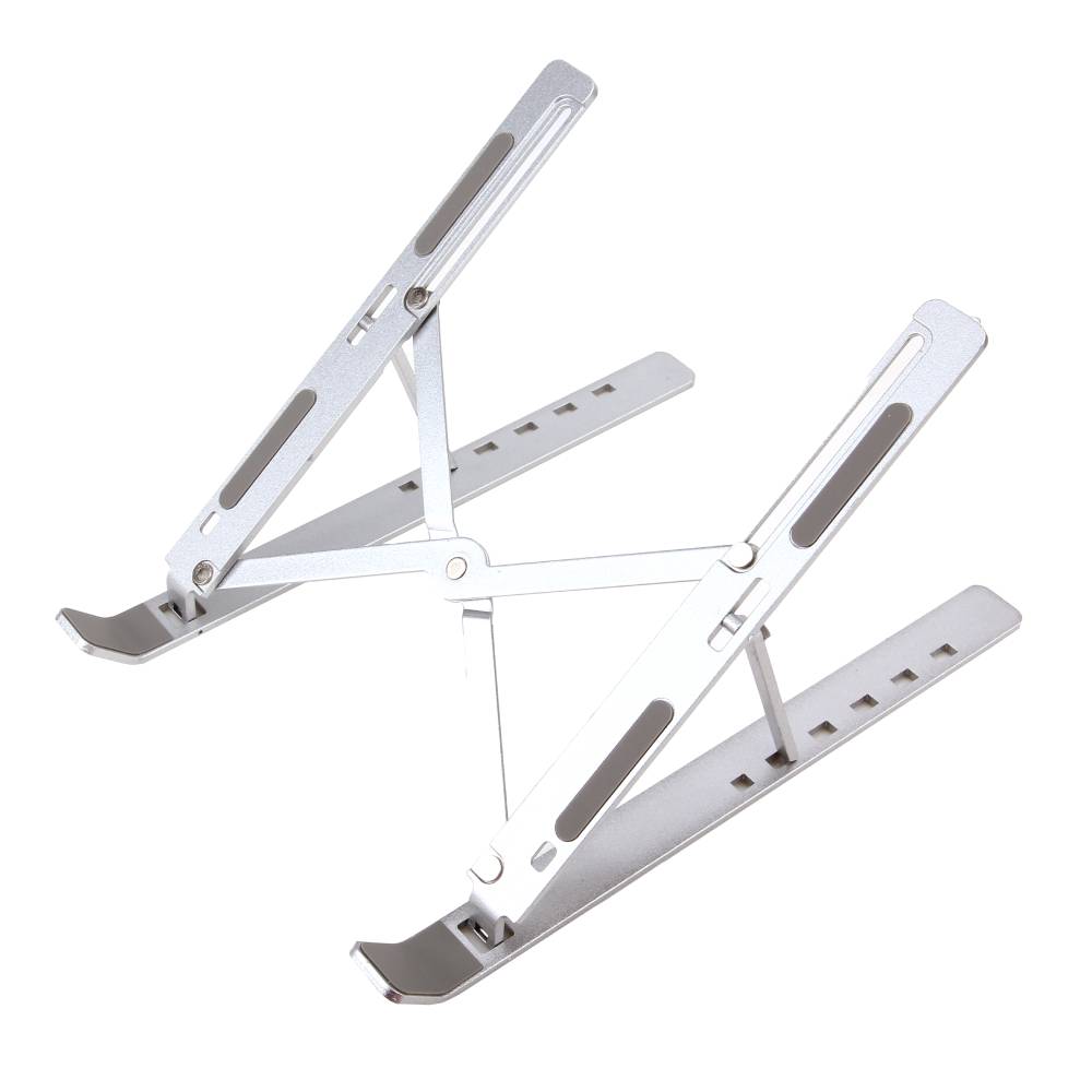 Imagen 2 del producto Soporte para laptop Coolbox Teraware 17"", pegable, 6 niveles, diseño ergonómico en aluminio plateado