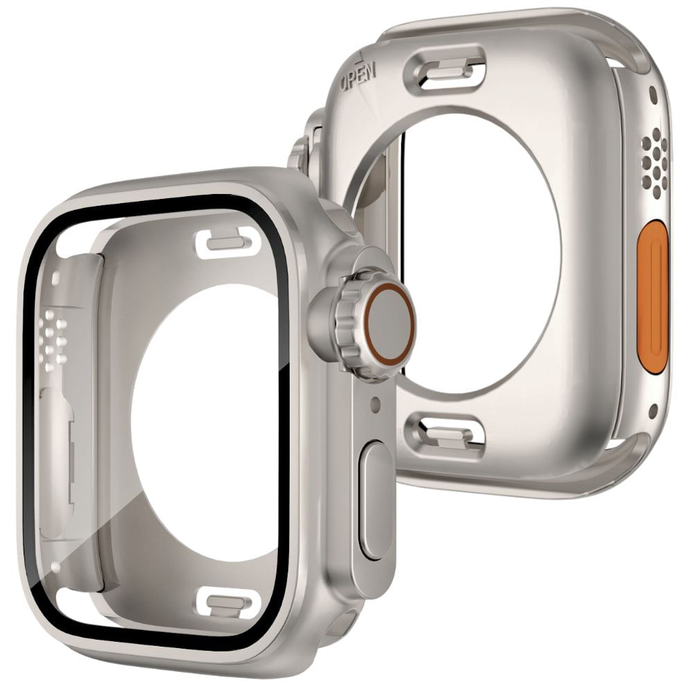 Case de policarbonato, para Apple Watch 45mm, Series 4 al 9, SE, Titanio Mate