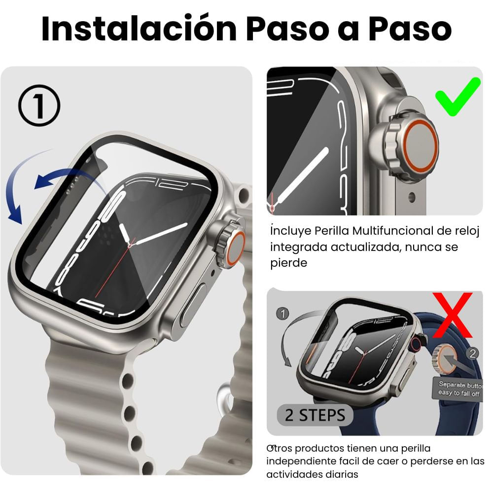 Imagen 2 del producto Case de policarbonato, para Apple Watch 45mm, Series 4 al 9, SE, Titanio Mate