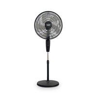 Ventilador de pie Alfano AL-16L, 16 pulgadas, doble aspa, 50W, 3 velocidades, negro