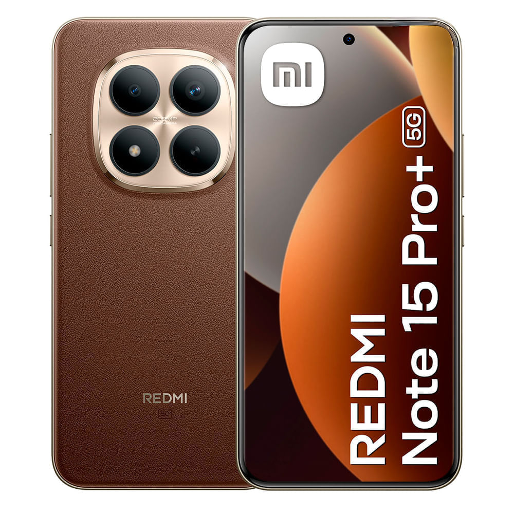 Celular Xiaomi Redmi Note 15 Pro+ 5G 512GB, 12GB RAM, cámara principal 200MP + 8MP, frontal 32MP, 6.8", café moca
