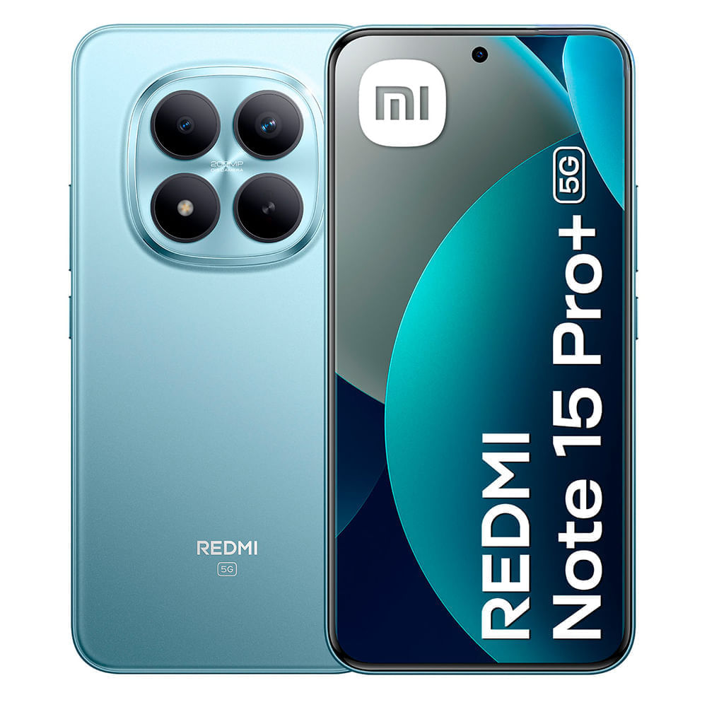 Celular Xiaomi Redmi Note 15 Pro+ 5G 512GB, 12GB RAM, cámara principal 200MP + 8MP, frontal 32MP, 6.8", azul