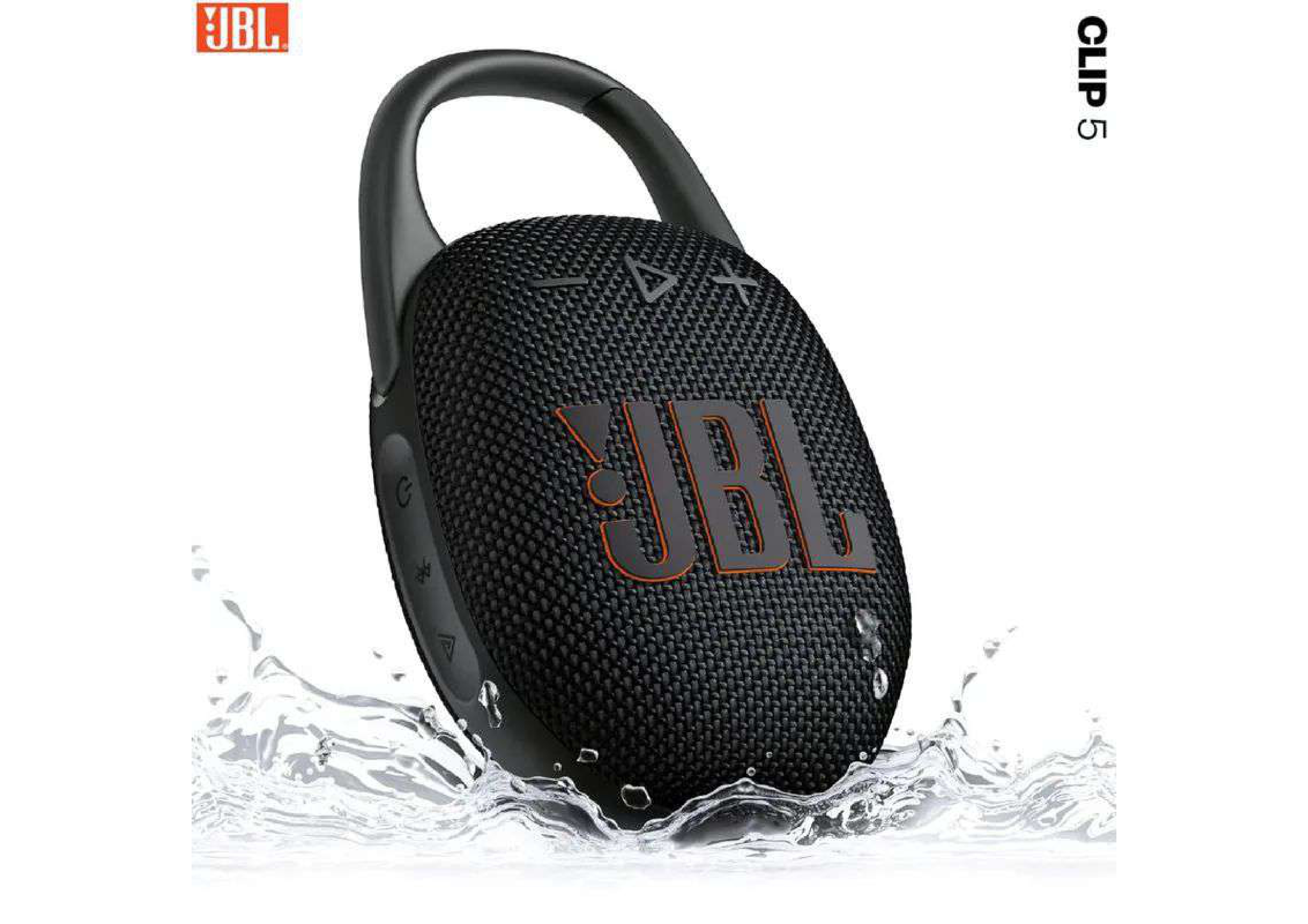 Imagen 2 del producto Parlante bluetooth JBL Clip 5 7W, resistente al agua IP67, hasta 15 horas de reproducción, negro