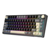 Teclado gamer alámbrico Royal Kludge R75, conexión USB, mecánico, idioma español, switch brown phantom negro