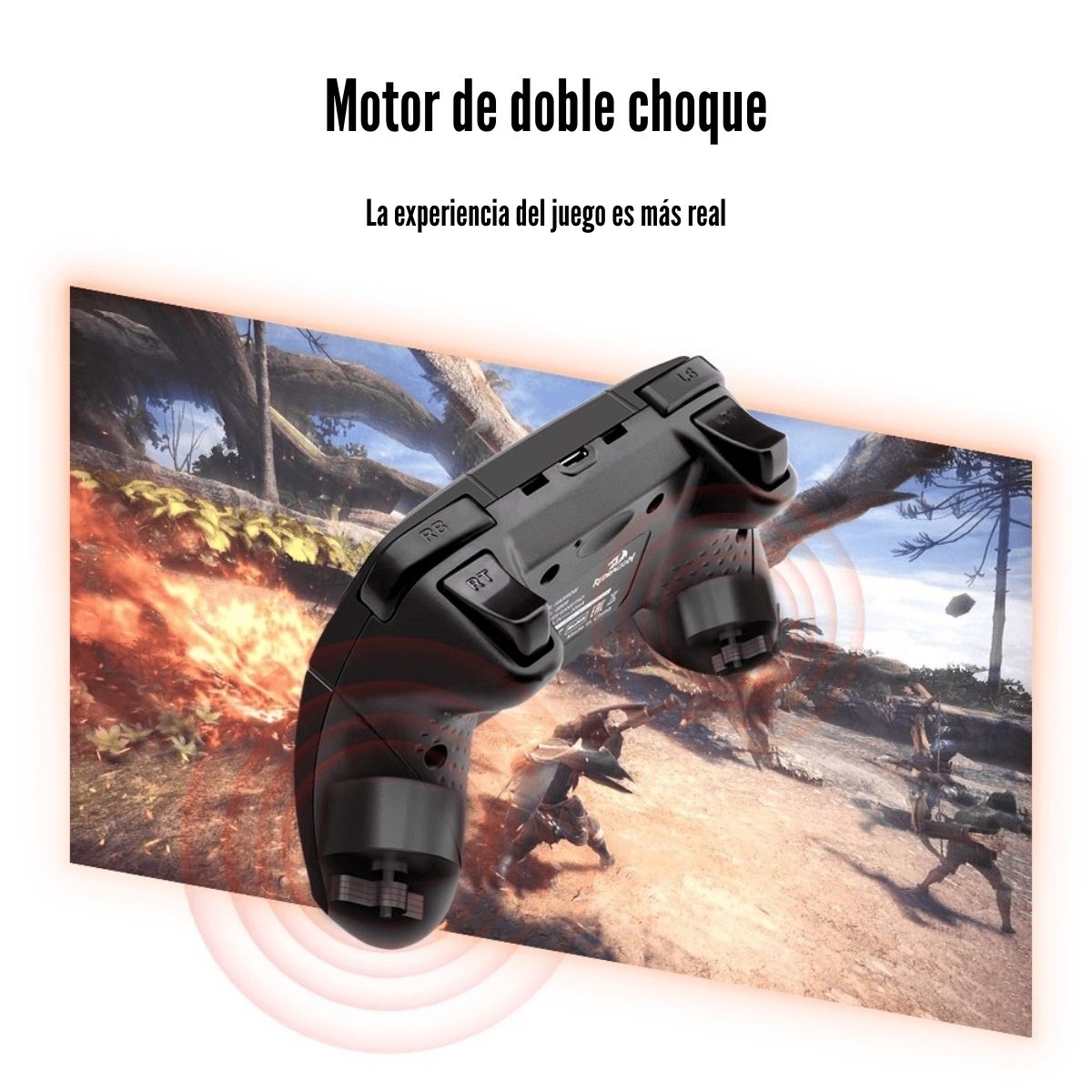 Imagen 2 del producto Gamepad Redragon Harrow Pro G808 inalámbrico, bluetooth 2.4GHz, compatible con PS3, Android, PC, vibración, negro