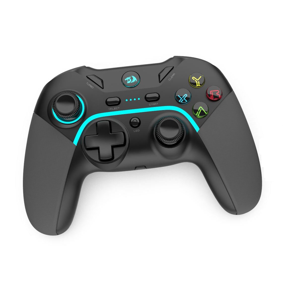 Gamepad Redragon Harrow Pro G808 inalámbrico, bluetooth 2.4GHz, compatible con PS3, Android, PC, vibración, negro