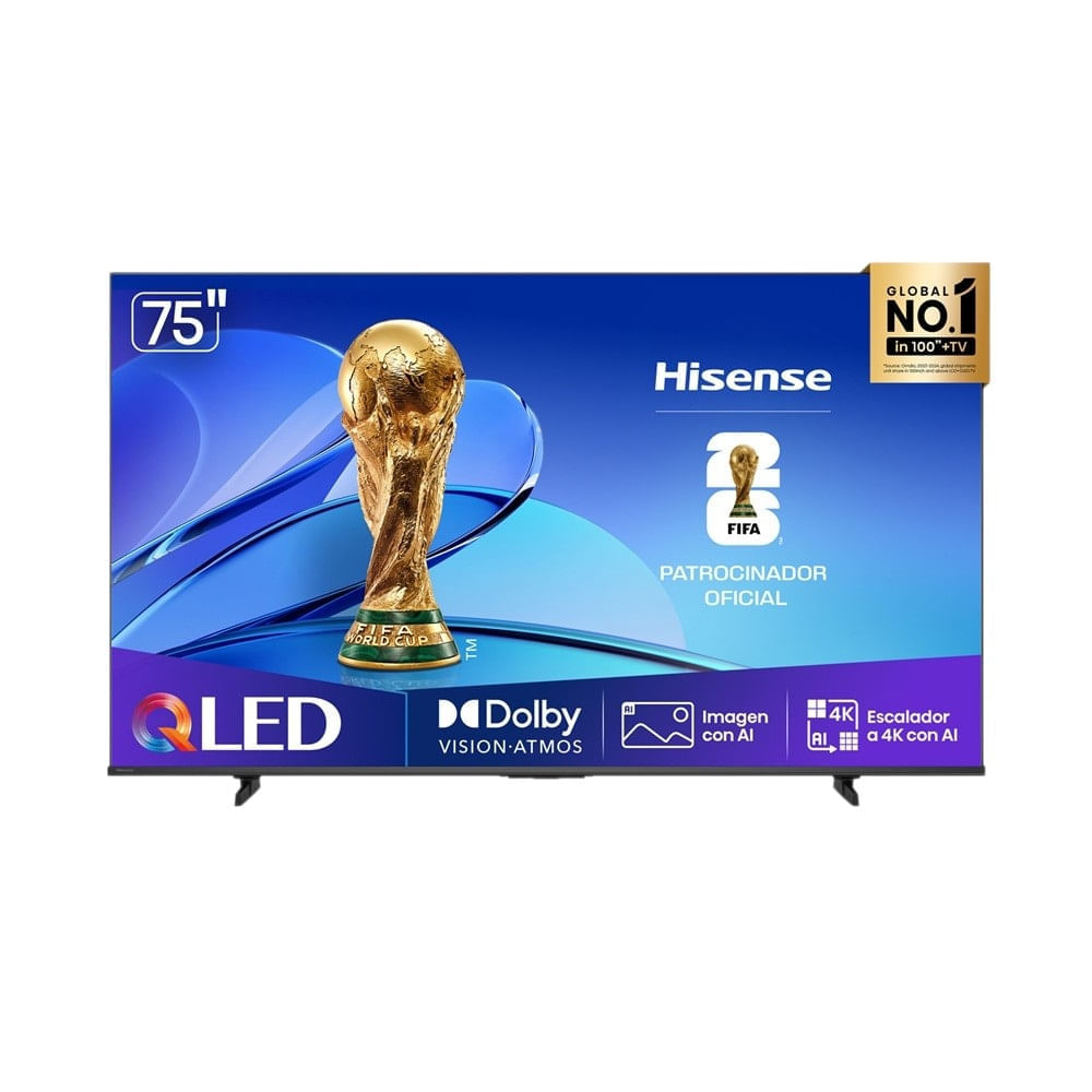 Imagen 2 del producto Smart TV Hisense 4K 75"" Ultra HD QLED VIDAA integrado 75Q6QV 2025