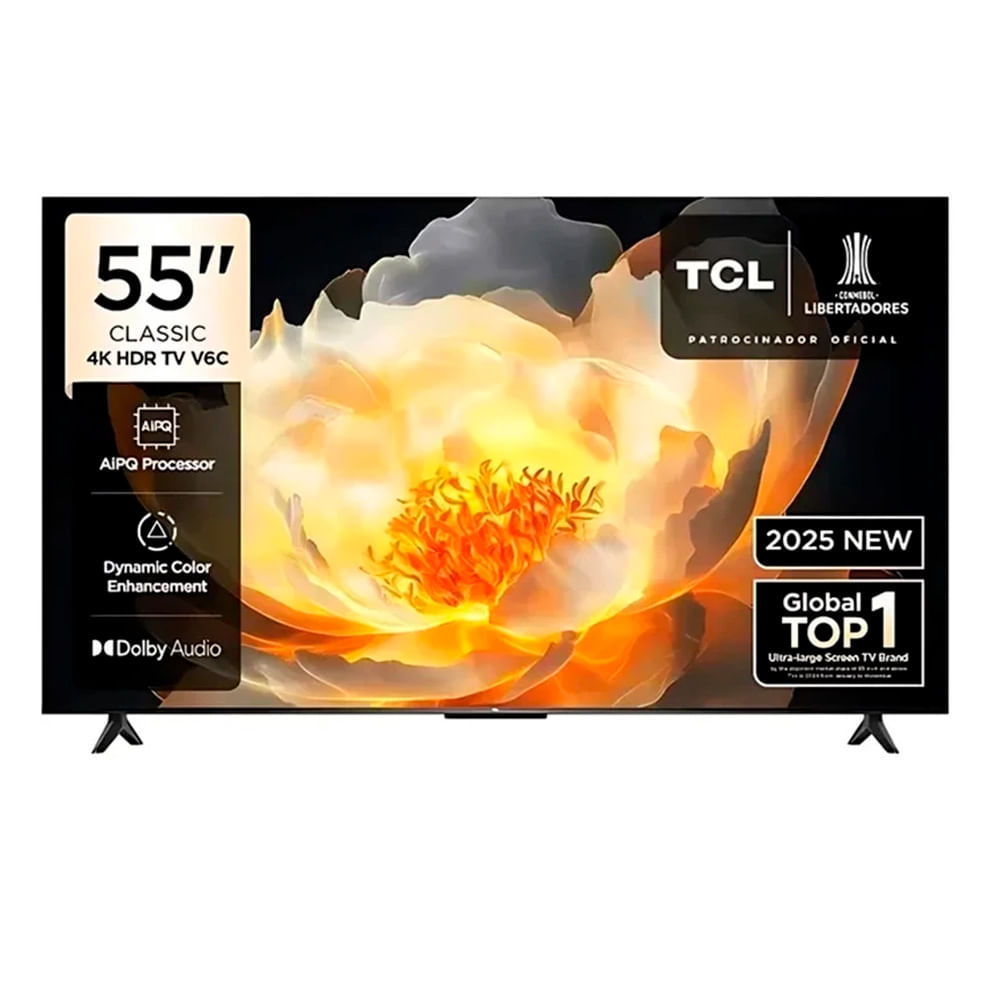 Imagen 1 del producto Smart TV TCL 4K 55"" Ultra HD LED Google TV integrado 55V6C 2025