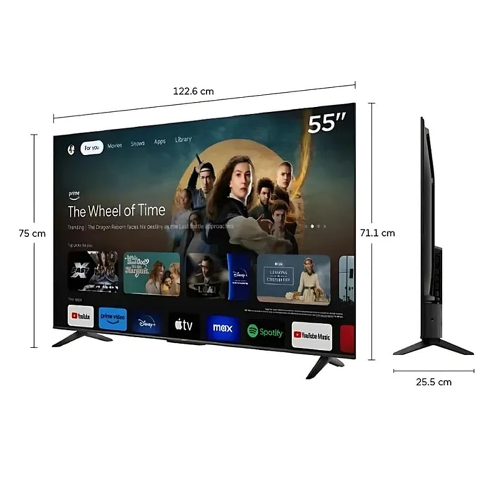 Imagen 2 del producto Smart TV TCL 4K 55"" Ultra HD LED Google TV integrado 55V6C 2025