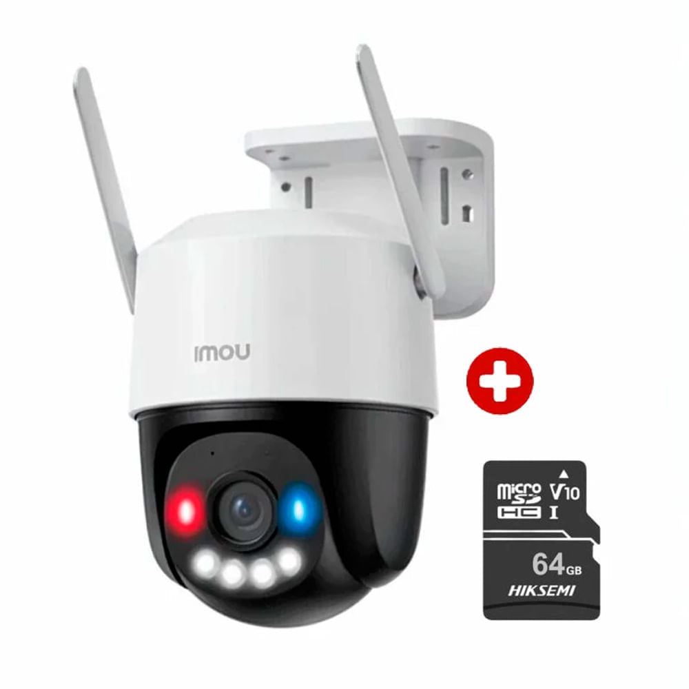 Cámara seguridad Imou Cruiser SC 3MP 2K PT 360°, Wi-Fi, exterior, blanco + Micro SD 64GB