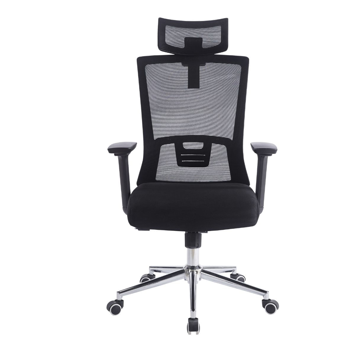 Imagen 2 del producto Silla gerencial ergonómica Focus, respaldo de malla, sistema basculante, base cromada, ruedas nailon, negro