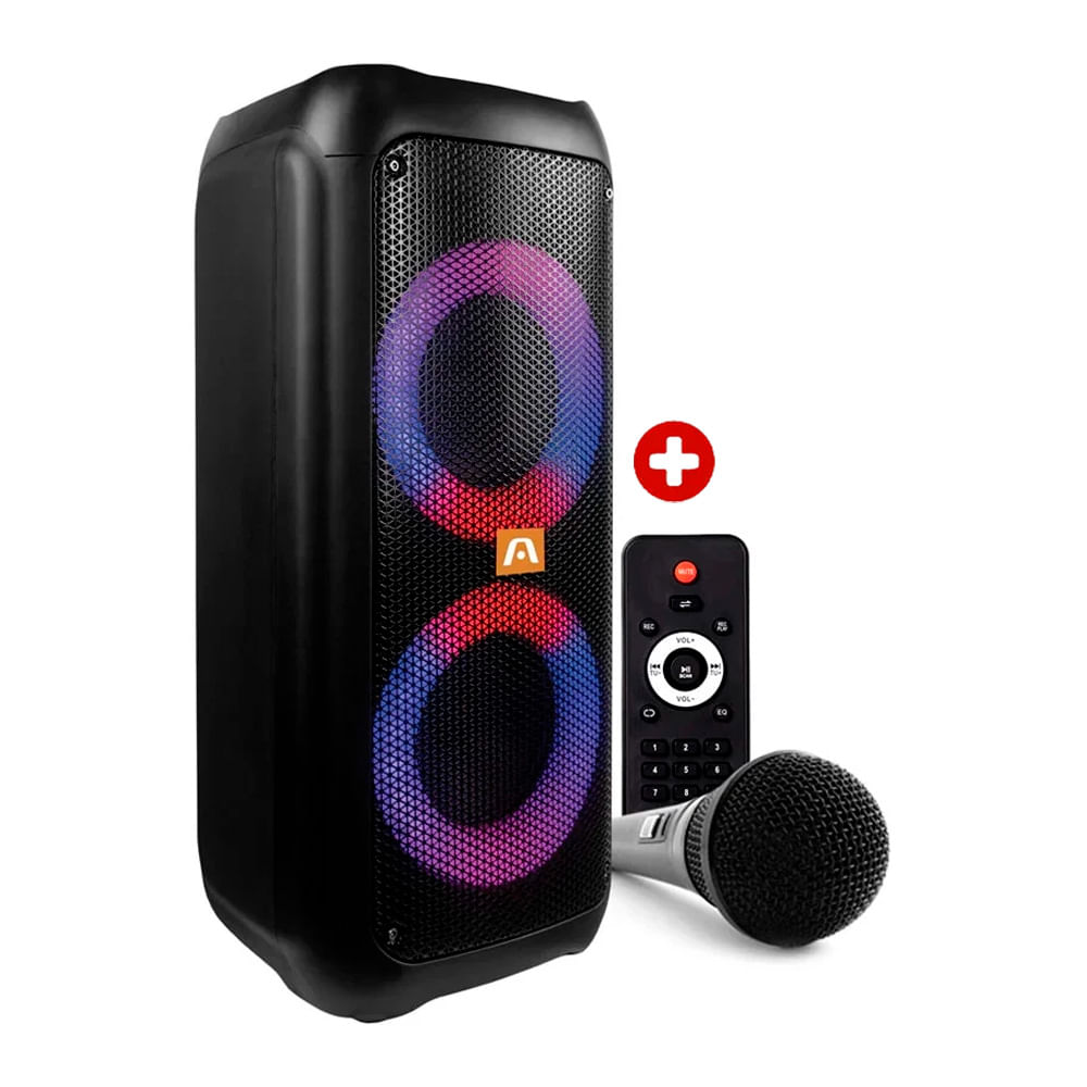 Parlante de torre Rave 60, bluetooth, 700W, luces LED, TWS, batería 3600 mAh + micrófono