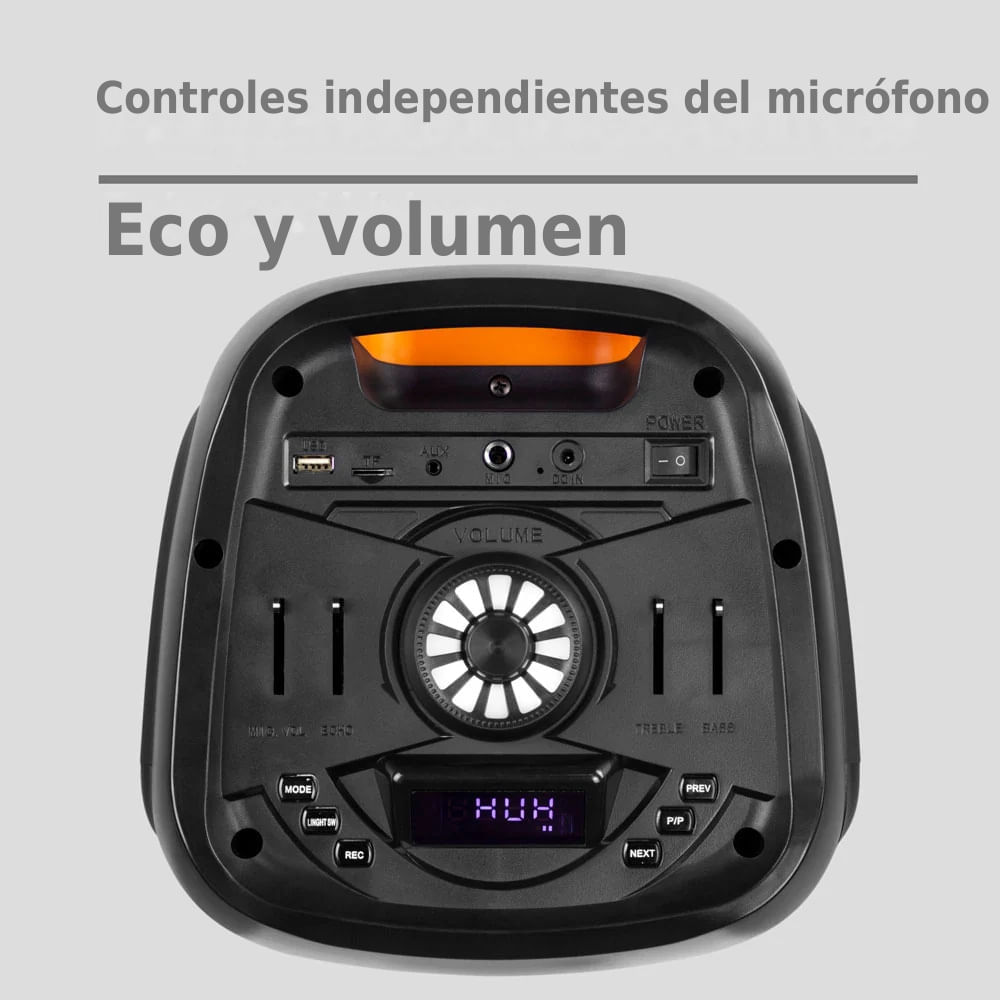 Imagen 2 del producto Parlante de torre Rave 60, bluetooth, 700W, luces LED, TWS, batería 3600 mAh + micrófono