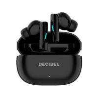 Audífonos bluetooth True Wireless Decibel Lite, resistencia al agua IPX4, con micrófono, batería 4 horas, con estuche de carga, negro