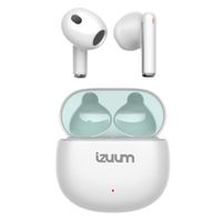 Audífonos bluetooth True Wireless Izuum Pods, resistencia al agua IPX4, batería 4 horas, con estuche de carga, blanco