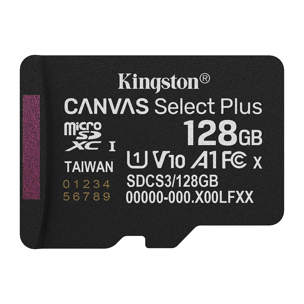 Imagen 2 del producto Tarjeta MicroSDXC Kingston Canvas Select Plus Gen3 128GB, A1, clase 10, 150 MB/s, incluye adaptador SD