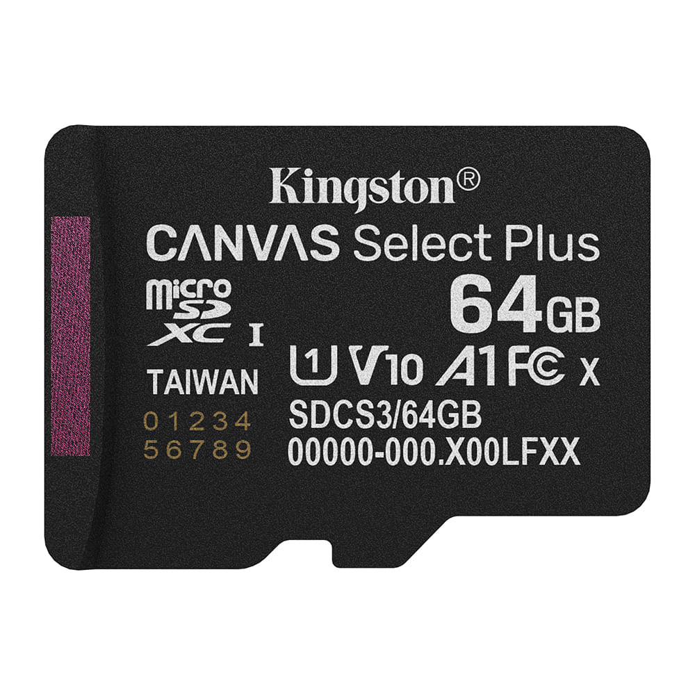 Imagen 2 del producto Tarjeta MicroSDXC Kingston Canvas Select Plus Gen3 64GB, A1, clase 10, 100 MB/s, incluye adaptador SD
