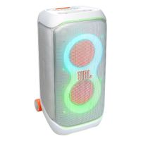 Parlante JBL PartyBox Stage 320 bluetooth, 240W, con luces, karaoke, batería reemplazable, blanco