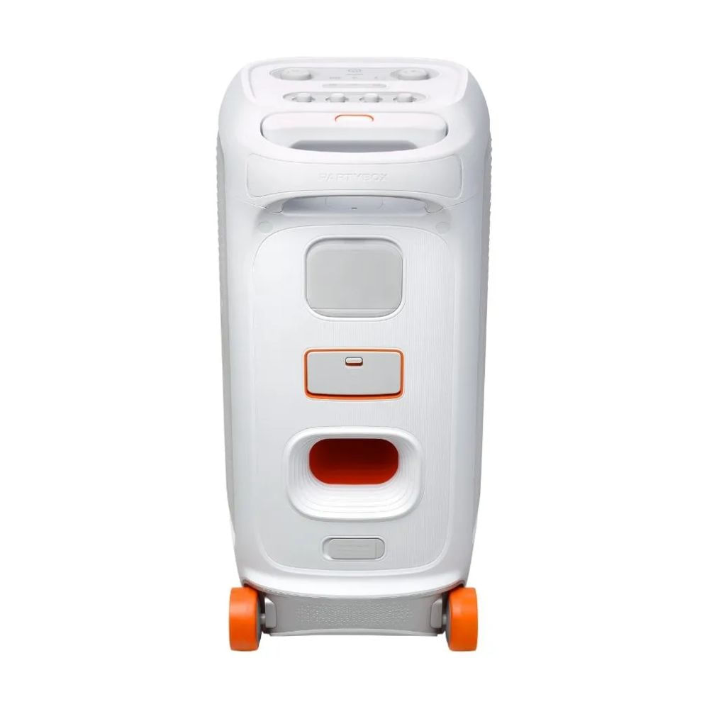Imagen 2 del producto Parlante JBL PartyBox Stage 320 bluetooth, 240W, con luces, karaoke, batería reemplazable, blanco