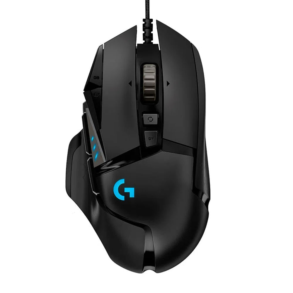Mouse gamer alámbrico Logitech G502 Hero, conexión USB, 25000 dpi, 11 botones, RGB, negro