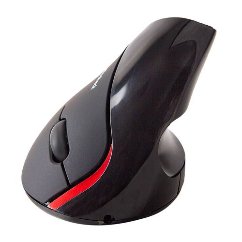 Mouse ergonómico Radioshack vertical, inalámbrico, receptor usb, 1000 dpi, 5 botones, recargable, evita túnel carpiano para mano derecha, negro