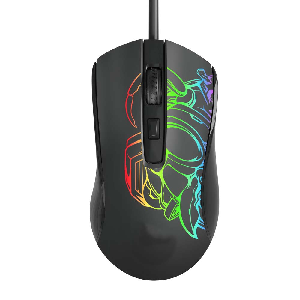 Kit: Mouse alámbrico Coolbox Teraware conexión cable USB, 1600 dpi, 4 botones, negro + MousePad