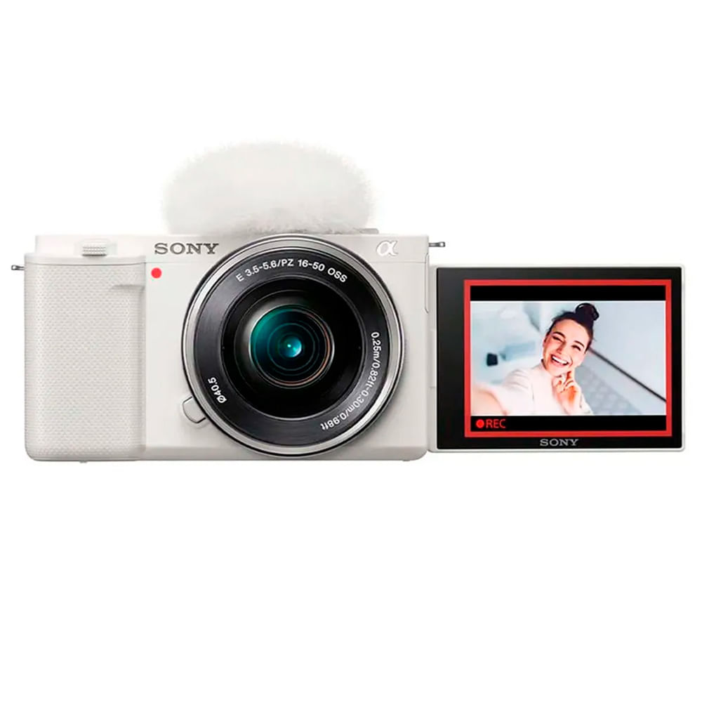 Cámara digital Alpha para Vlogs APS-C ZV-E10K ZV-E10K/WQ E38, con lente 16-50mm, micrófono incorporado, blanco