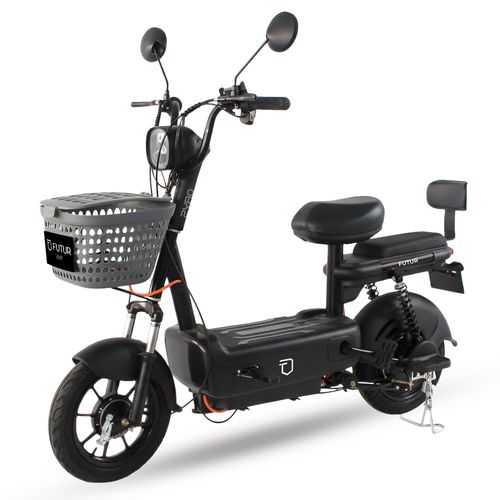 Bicimoto eléctrica Futur Zyro 350W, autonomía 35 km, batería grafeno removible, negro mate