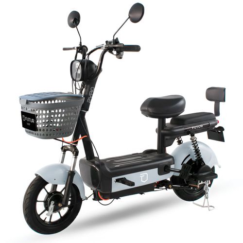 Bicimoto eléctrica Futur Zyro 350W, autonomía 35 km, batería grafeno removible, gris mate