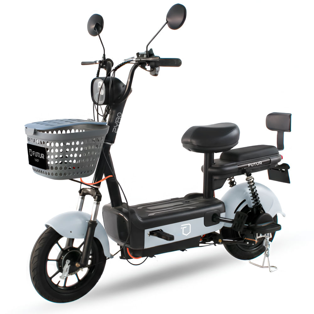 Bicimoto eléctrica Futur Zyro 350W, autonomía 35 km, batería grafeno removible, gris mate