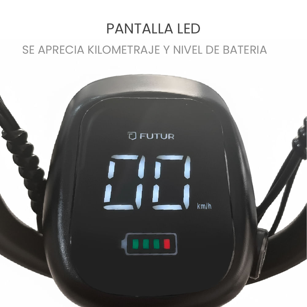 Imagen 2 del producto Bicimoto eléctrica Futur Zyro 350W, autonomía 35 km, batería grafeno removible, gris mate