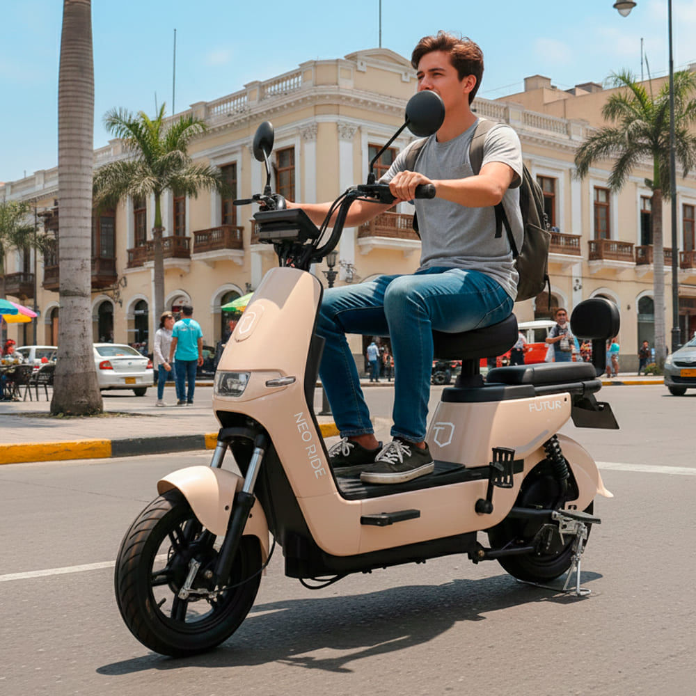Imagen 2 del producto Bicimoto eléctrica Futur Neo Ride 350W, autonomía 35 km, batería grafeno, diseño urbano, sun mate