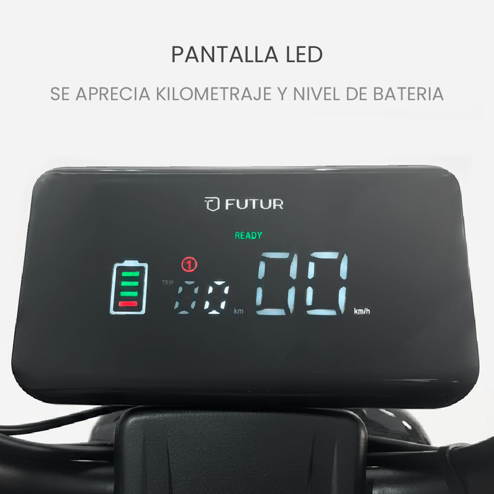 Imagen 2 del producto Trimoto eléctrica Futur Irix 600W, batería grafeno, autonomía hasta 40km, rojo