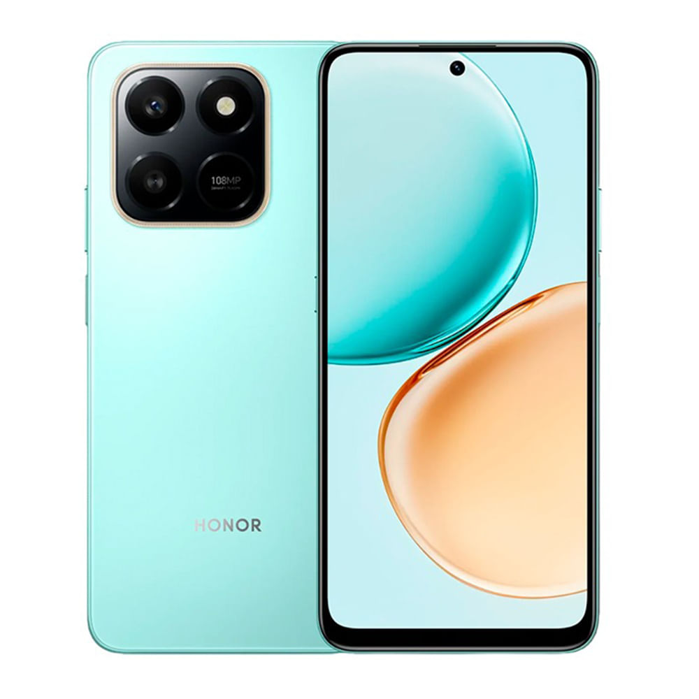 Celular Honor X7D 4G 256GB, 8GB RAM, cámara trasera 108MP y frontal 8MP, 6.7", cian océano