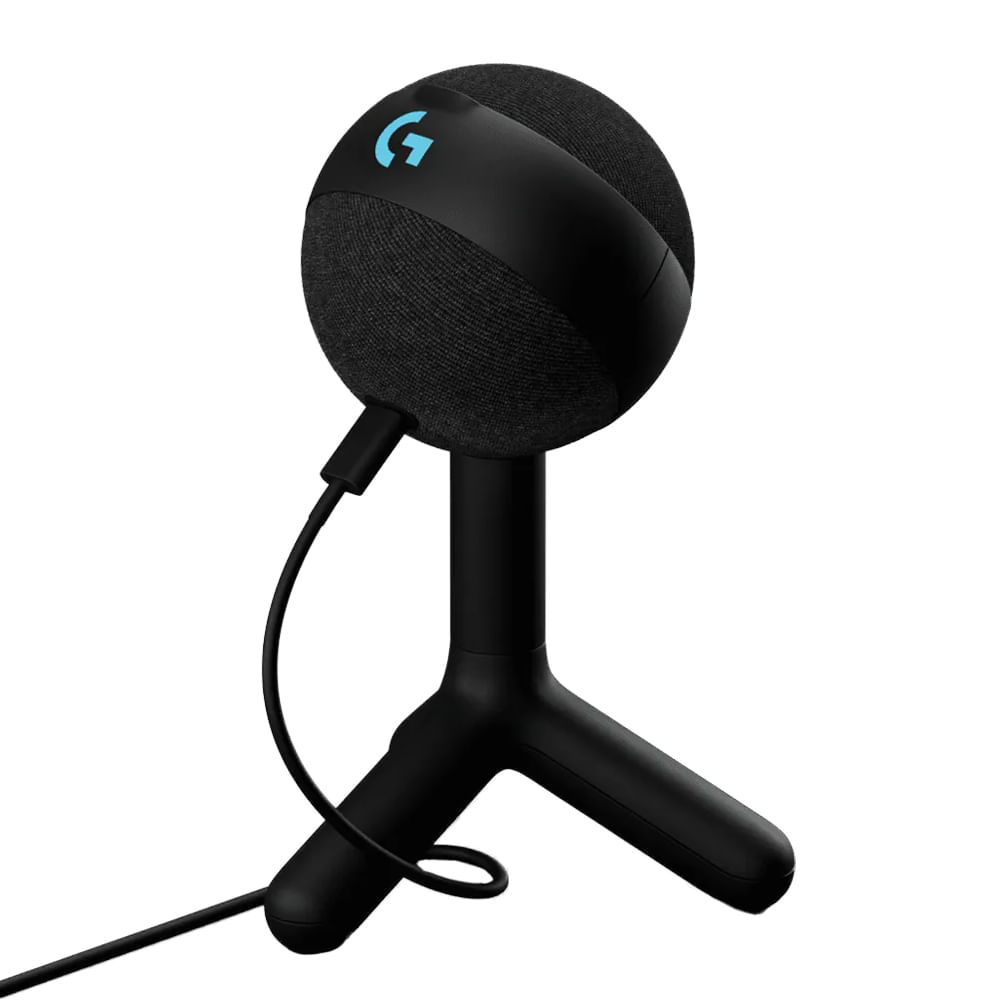 Micrófono gamer Logitech G Yeti Orb RGB con LIGHTSYNC, condensador, conexión USB, Cardioide, negro