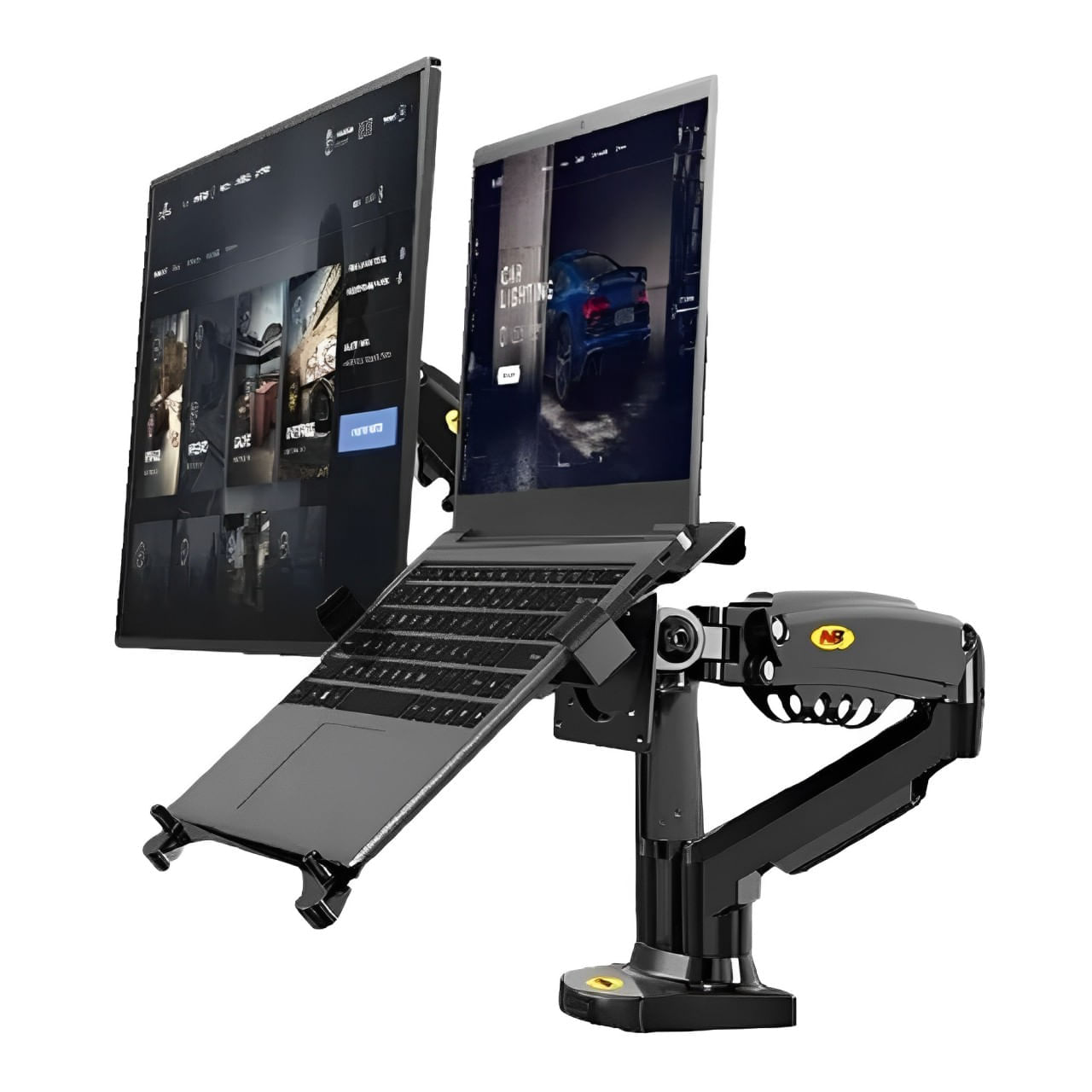Imagen 2 del producto Rack soporte hidráulico  para monitor North Bayou F160-FP, 17"" a 27"", laptop ajustable, negro