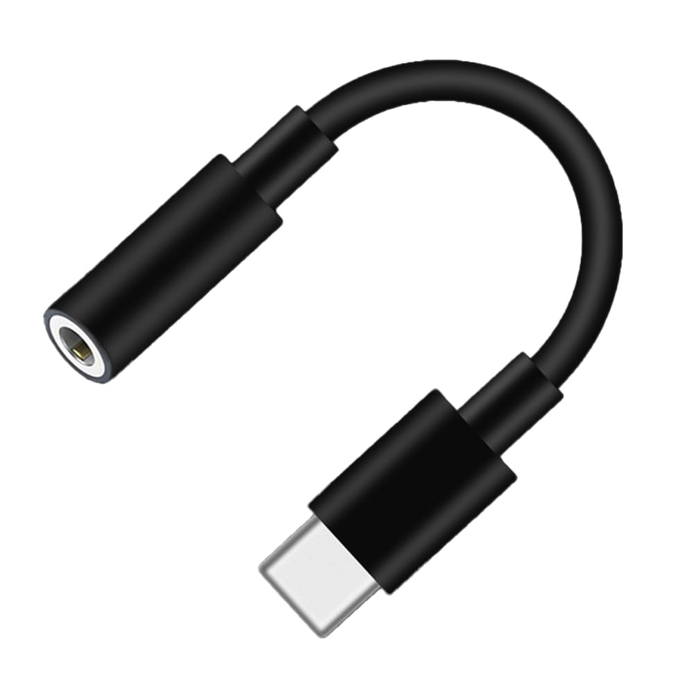 Adaptador de audífonos Coolbox GMobile 3.5 mm hembra a Tipo C macho, diseño flexible para smartphones sin entrada jack, negro
