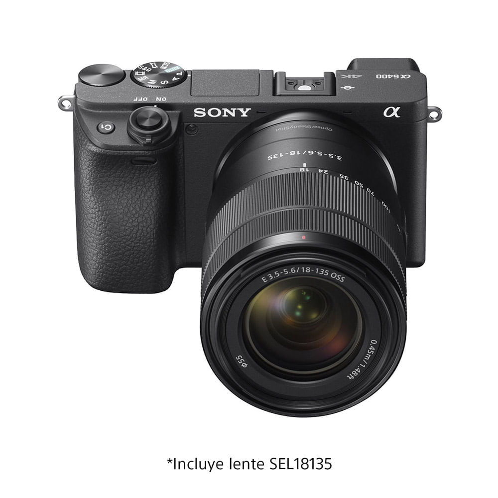 Imagen 2 del producto Cámara semi profesional mirrorless Sony Alpha a6400 APS-C, con lente 18-135mm + maletín de transporte LCS-U21, negro