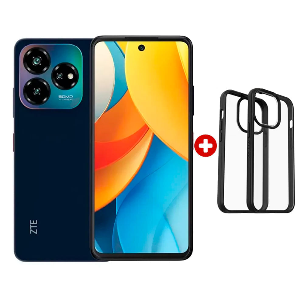 Celular ZTE Blade V60 Design 4G, 256GB, 6GB RAM, cámara trasera 50MP y frontal 8MP, 6.6", azul + + 2 cases