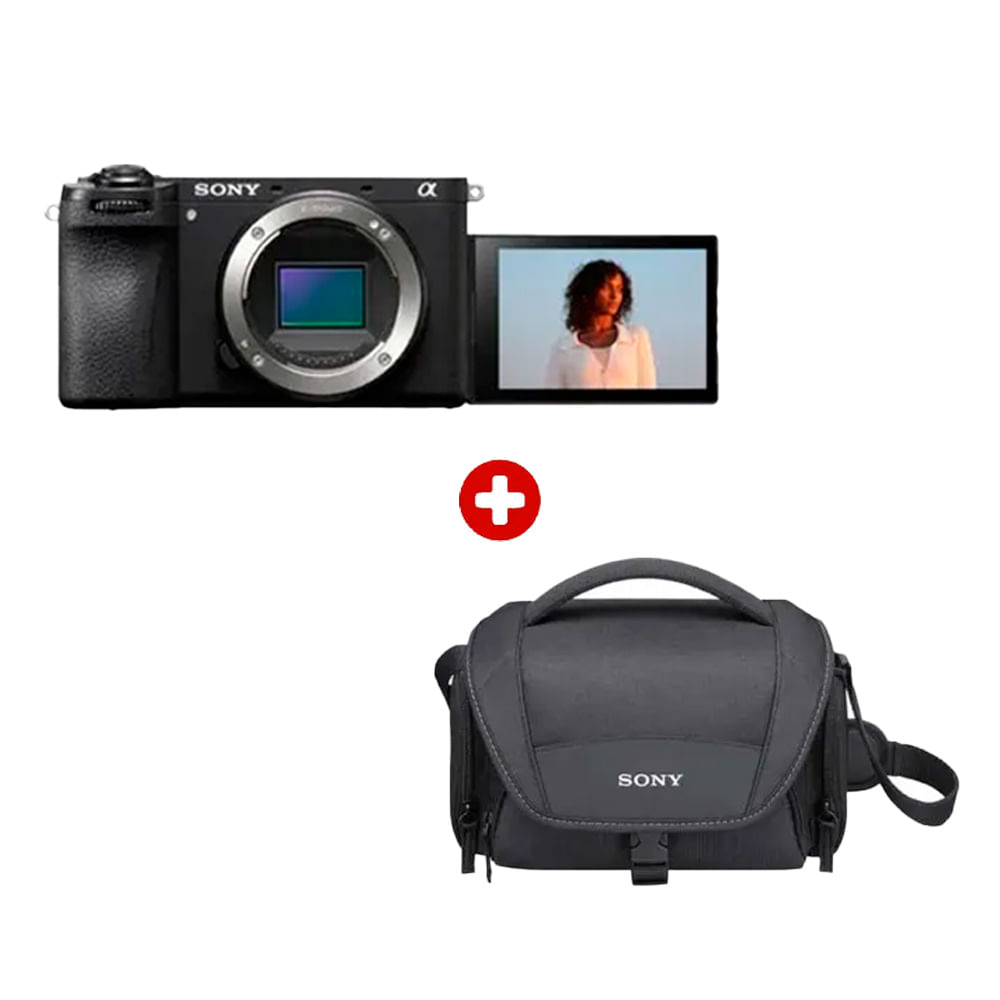 Imagen 1 del producto Cámara profesional mirrorless Sony Alpha a6700, APS-C 4K con inteligencia artificial + maletín de transporte LCS-U21, negro