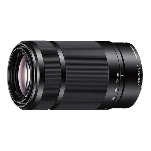 Lente zoom teleobjetivo Sony 55-210mm F4.5-6.3 APS-C, Montura E con estabilización SteadyShot óptico, negro