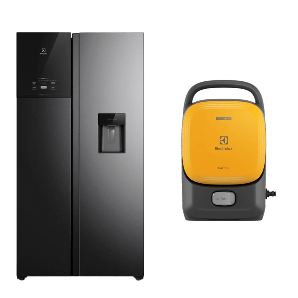 Combo: Refrigeradora Electrolux Side by Side, 611 litros AutoSense ERS65F2P5BB + hidrolavadora QWS1650, 1650W